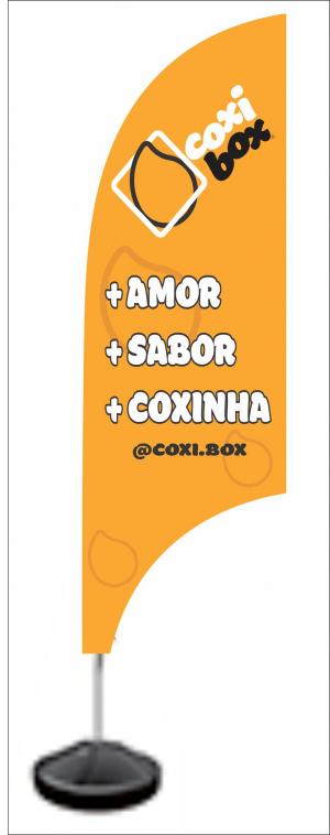 WIND BANNER TECIDO 2,00X0,60 4X0 IMPRESSÃO UM LADO MODELO VELA COMPLETO TECIDO, HASTE E BASE